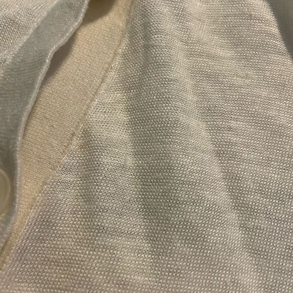 Theory Linen Mix Cardigan Sweater Light Weight Semi-Sheer Ivory - Picture 7 of 7